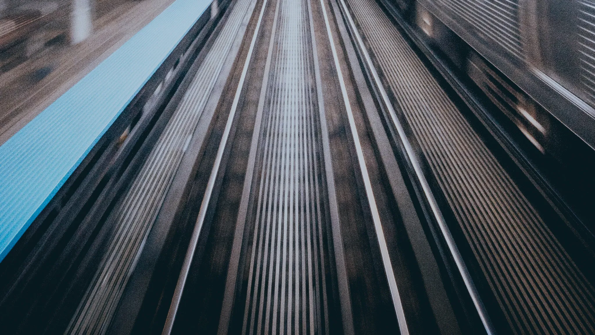 Rail transport symbol Railway tracks with motion blur