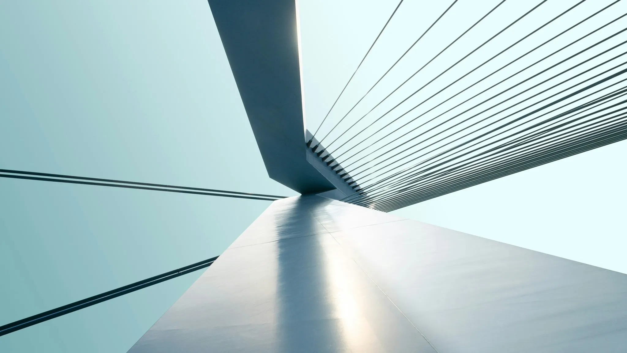 Transformation symbol bridge Bridge tower from worm’s-eye view